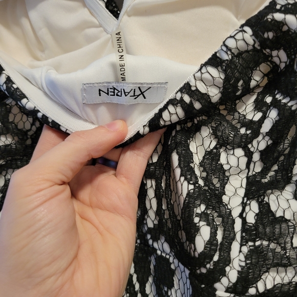 Lace strapless knee length dress - Picture 3 of 3